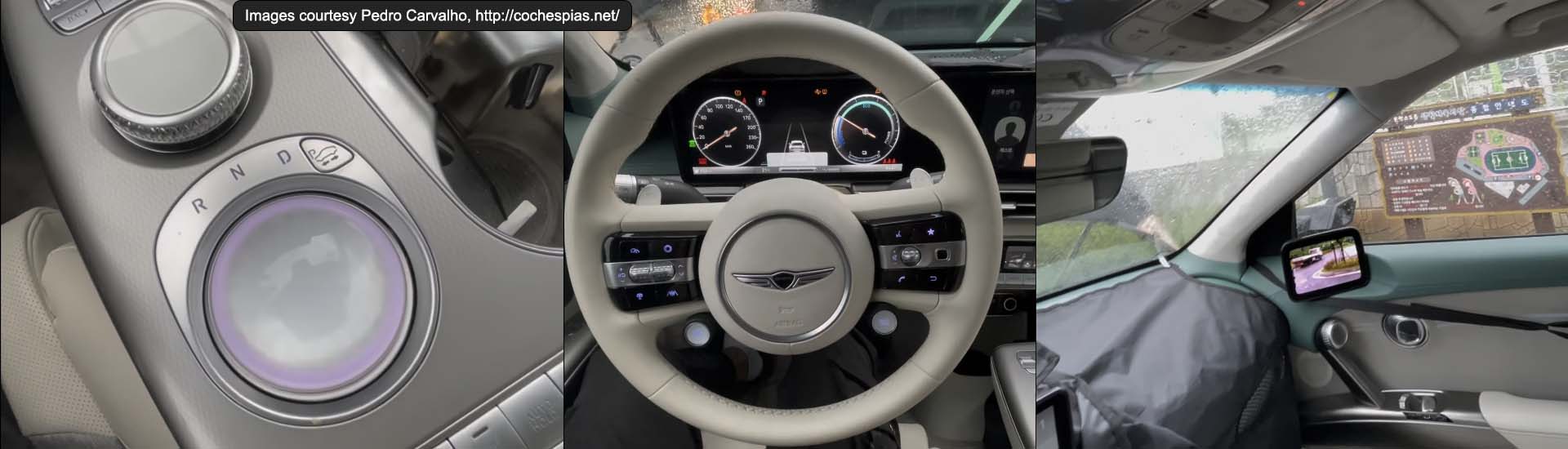 Genesis GV60 2022: interior of electric luxury small SUV spied ahead of official launch