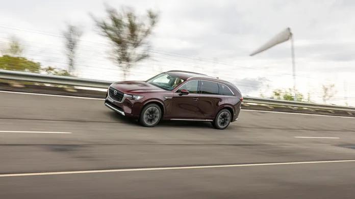 Mazda CX-90 prototype 2023 driving hill