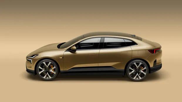 Polestar 4 side angle gold vehicle
