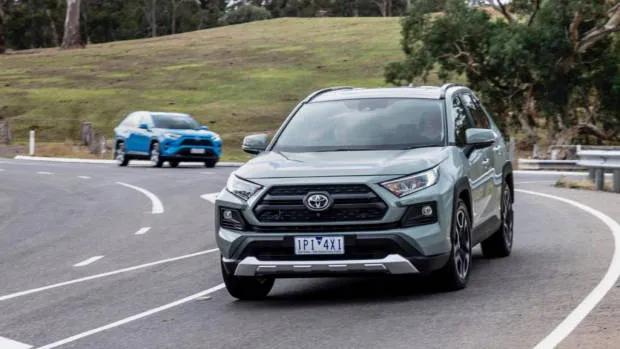A 2019 Toyota RAV4 SUV in khaki