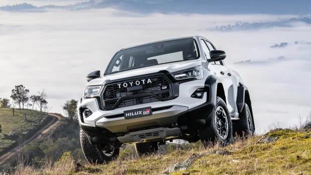 2023 Toyota Hilux GR Sport white static close 3/4