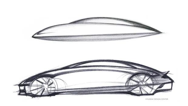 Hyundai Ioniq 6 2023: design sketch of larger Ioniq teased before official reveal