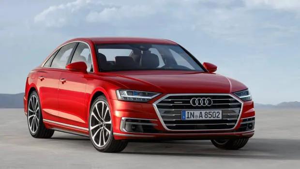 2018 Audi A8 red front