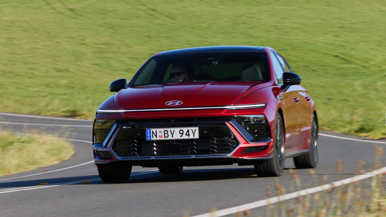2024 Hyundai Sonata N-Line front angle driving shot