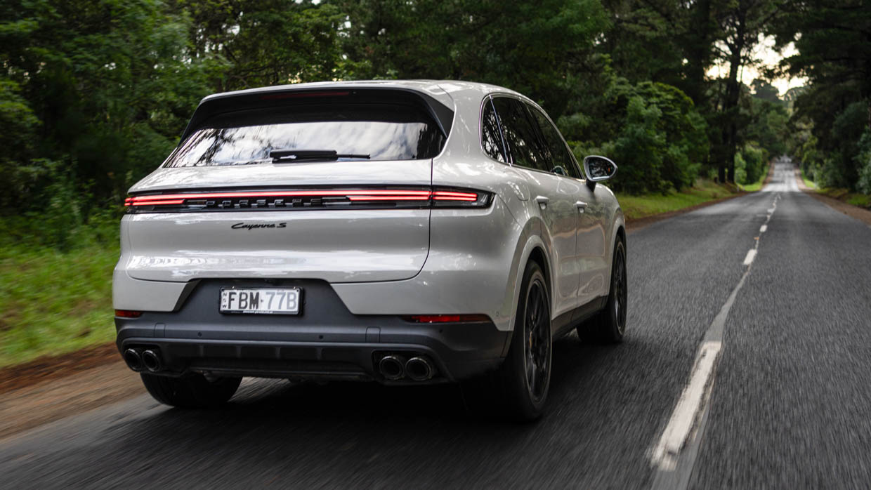 Porsche Cayenne S 2024 driving rear close 2