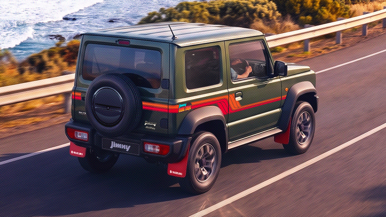 Suzuki Jimny Heritage 2027: red mudflaps, stripes and vibes for auto-only limited edition off-roader