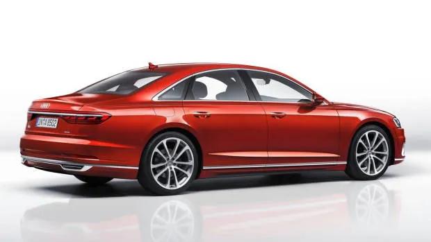 2018 Audi A8 red rear