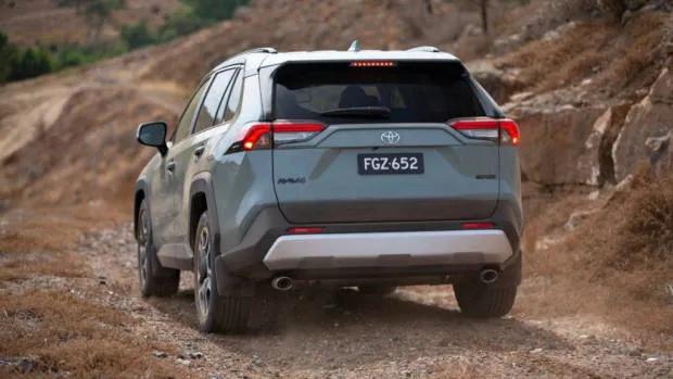 A 2019 Toyota RAV4 SUV in khaki