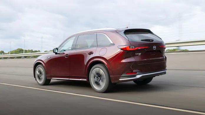 Mazda CX-90 prototype 2023 driving rear