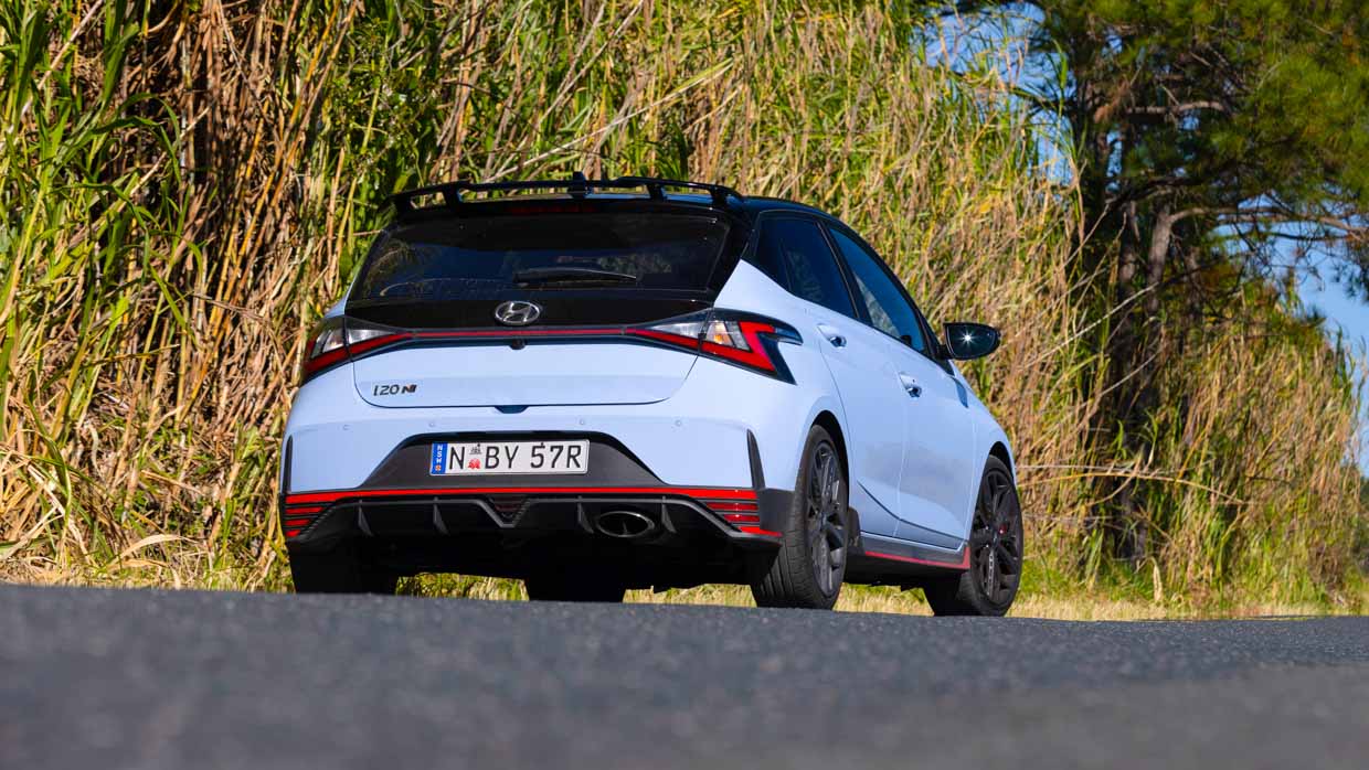 Hyundai i20N 2023 hill climb rear 3/4 2