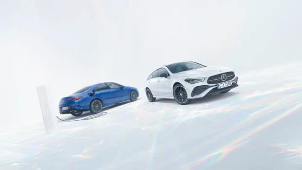 2023 Mercedes-Benz CLA plug-in hybrid charging with white car