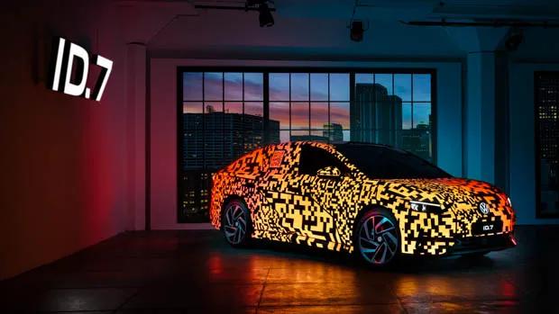 Volkswagen ID7 2023 dark studio shot with logo