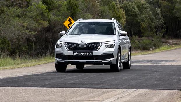 Skoda Kamiq 85TSI Style 2023 driving front on 2