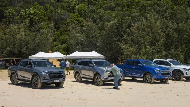 2023 Isuzu Drive experience group shot beach