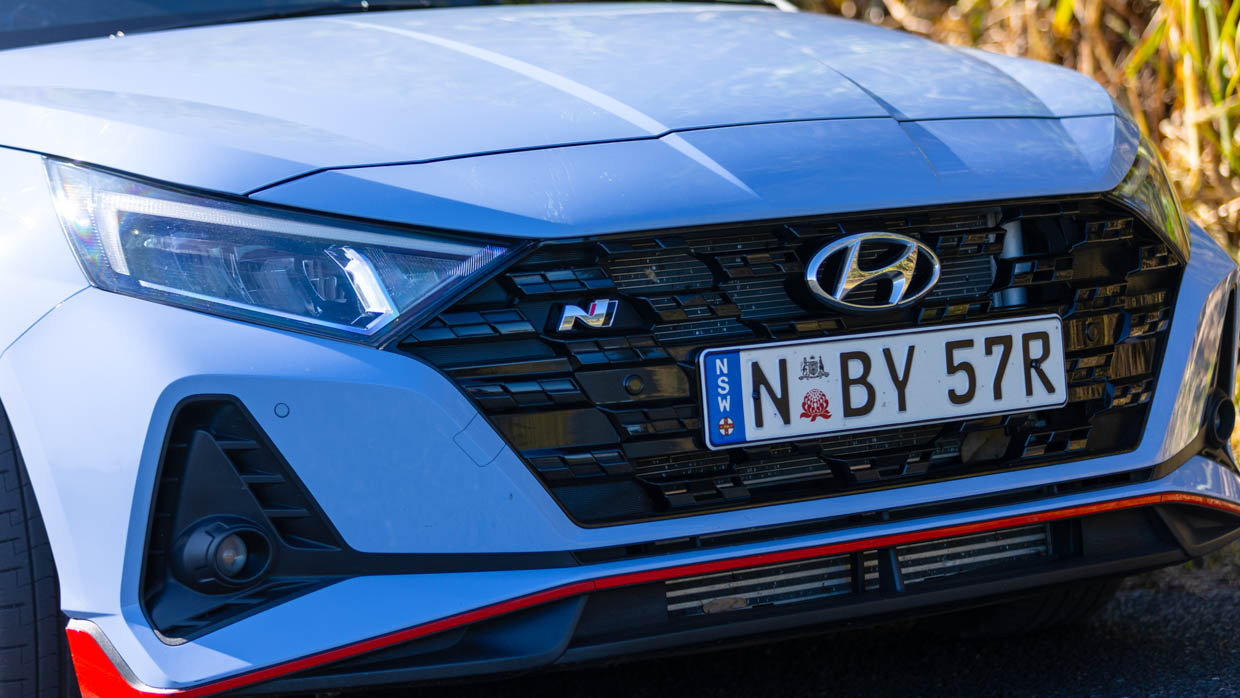 Hyundai i20N 2023 hill climb front close