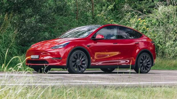 2023 Tesla Model Y Performance red side