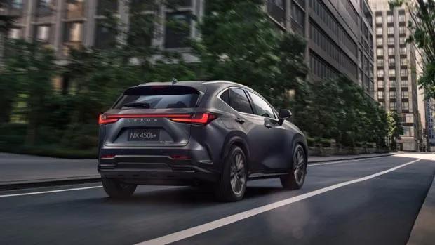 Lexus NX450h+ 2022 rear 3/4 driving