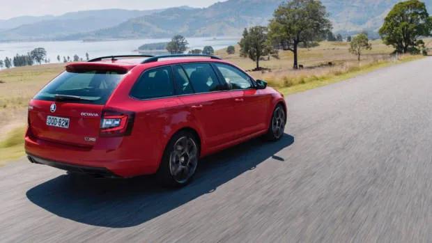 2018 Skoda Octavia RS245 red rear 3/4 moving